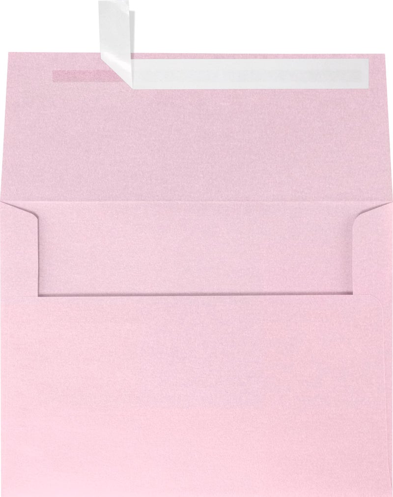 LUXPaper A6 Invitation Envelopes | Peel & Press | 4 3/4" x 6 1/2" | Rose Quartz Metallic | 80lb. Text | 50 Qty - Image 1